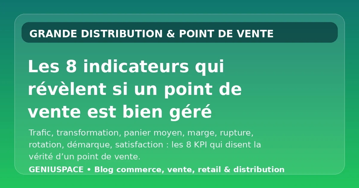 Les 8 indicateurs qui révèlent si un point de vente est bien géré