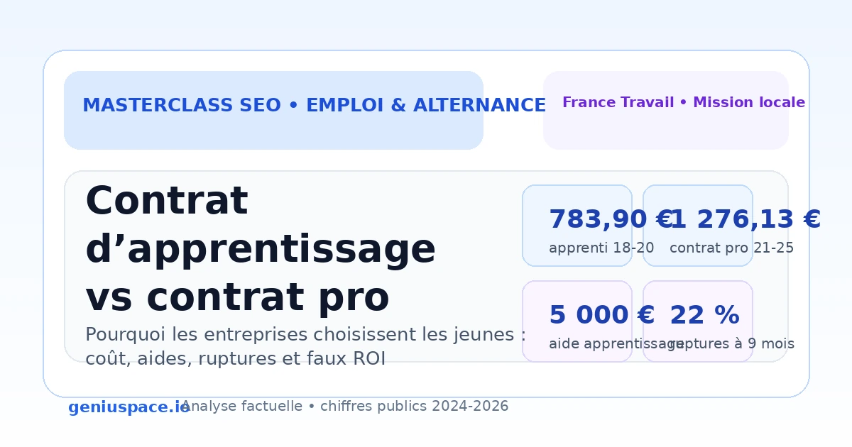 Contrat d’apprentissage vs contrat pro : coûts, aides, ruptures et arbitrages des entreprises françaises