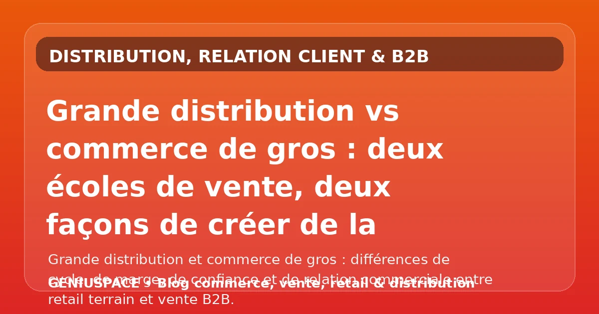 Grande distribution et commerce de gros