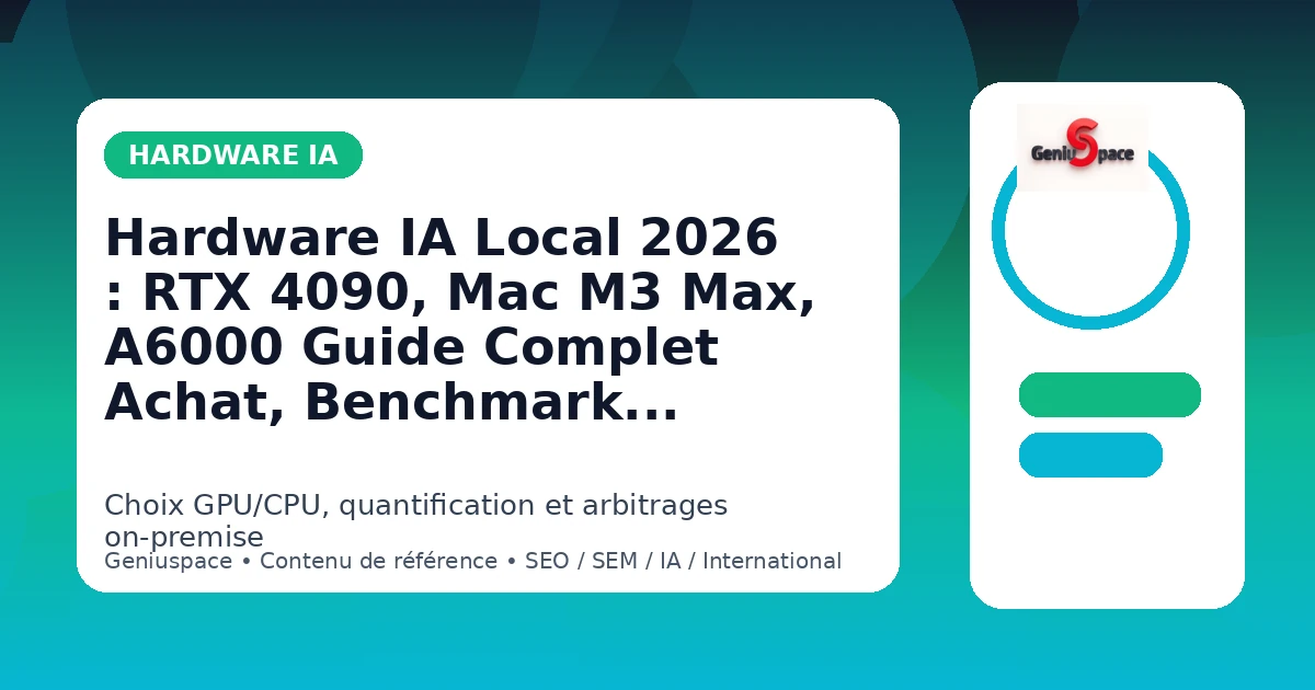 Hardware IA Local 2026 — RTX 4090, Mac M3 Max, Nvidia A6000 — Guide Geniuspace