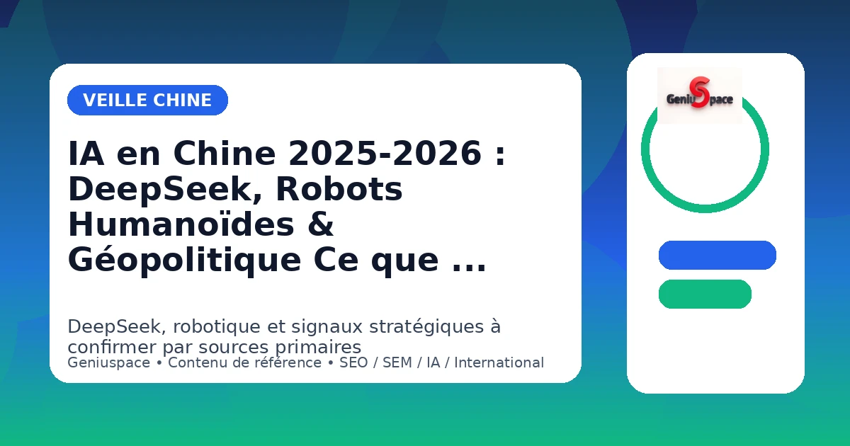 IA en Chine 2025 — DeepSeek, robots humanoïdes, investissements 180 milliards — Geniuspace