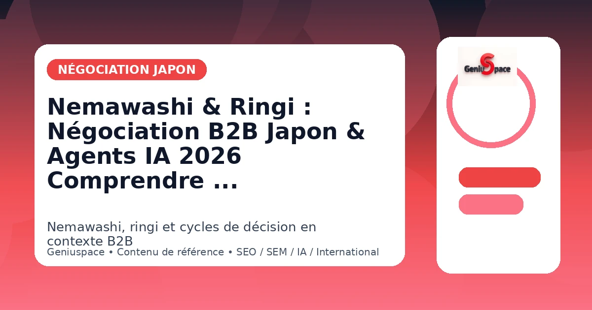 Nemawashi Ringi Négociation B2B Japon Agents IA 2026 Geniuspace