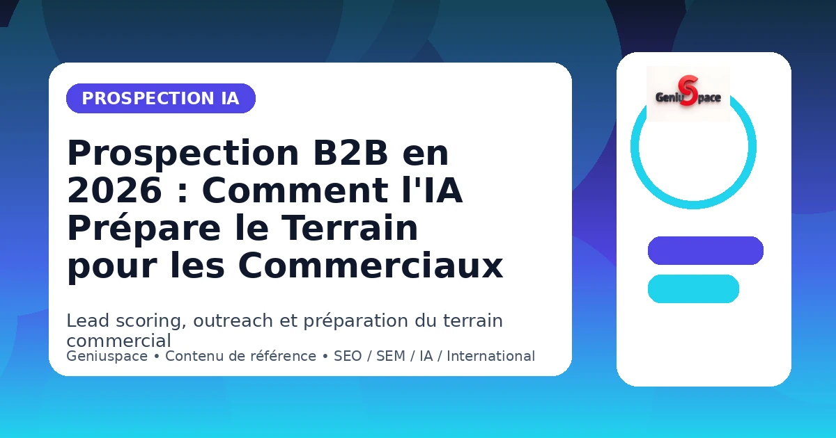 Prospection B2B IA 2026 Méthode Hybride Commerciaux Geniuspace