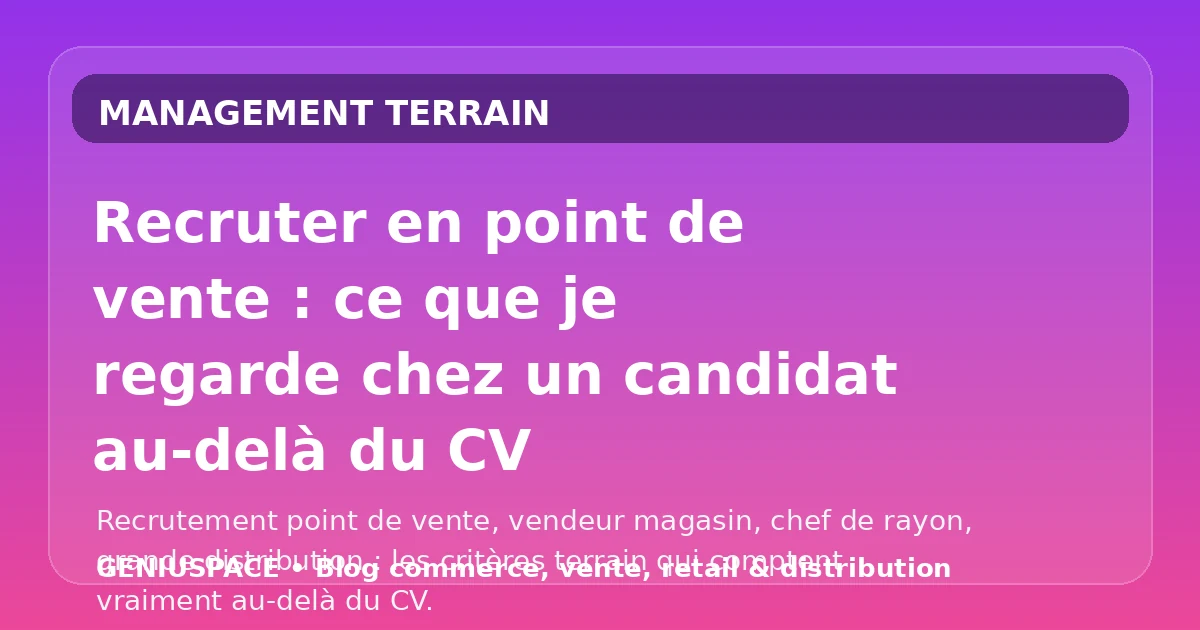 Recruter en point de vente au-delà du CV