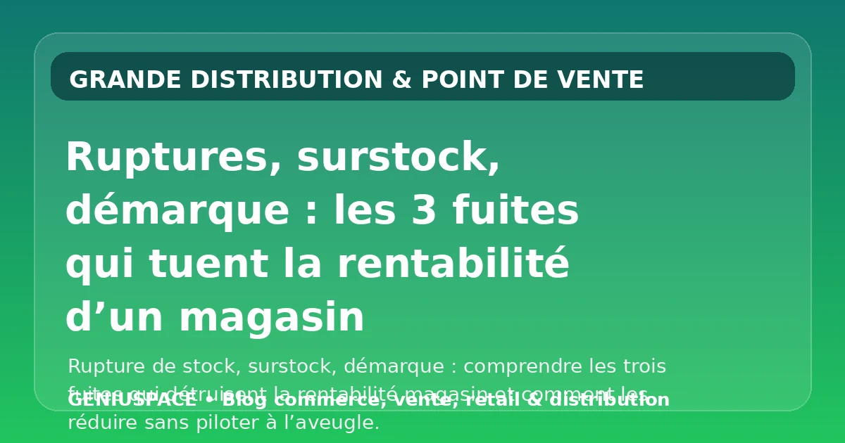 Ruptures surstock démarque et rentabilité magasin